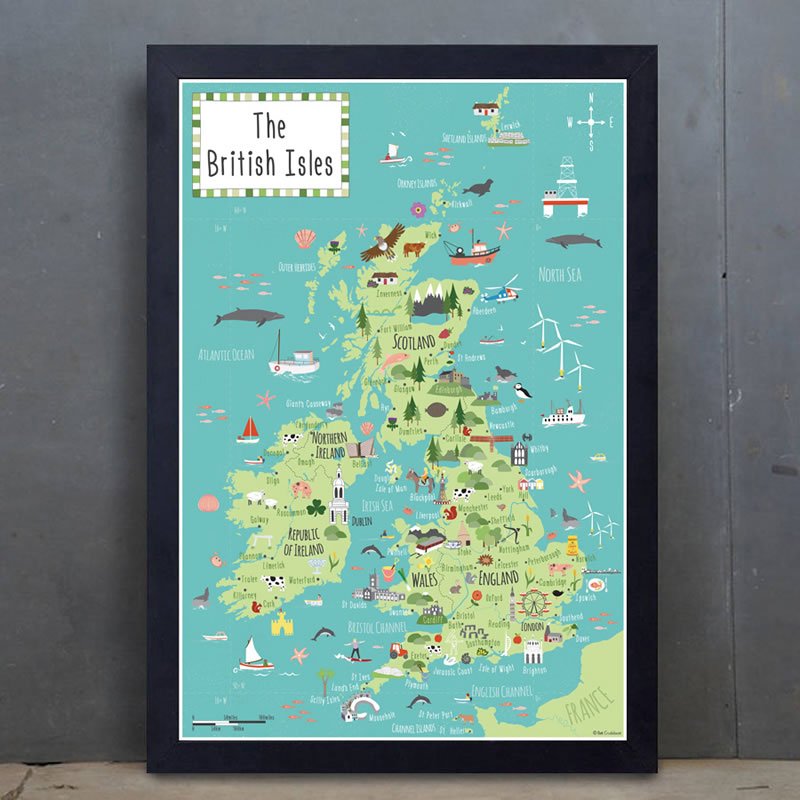 illustrated map of the British Isles