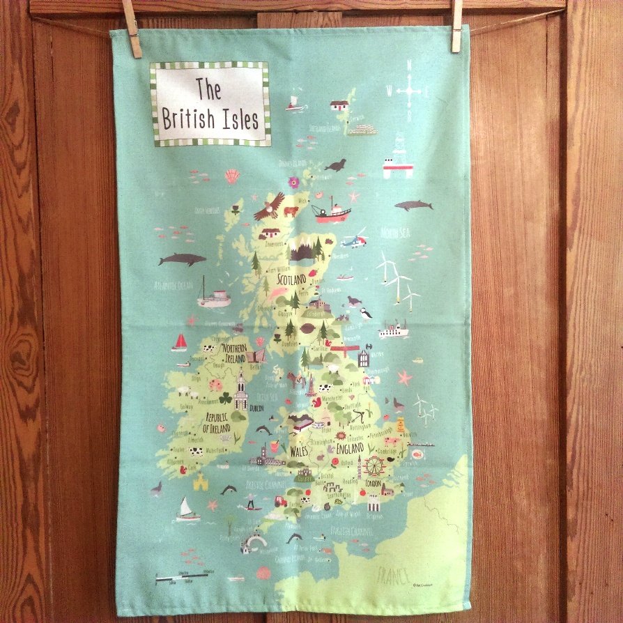 tea-towel map of the British Isles 