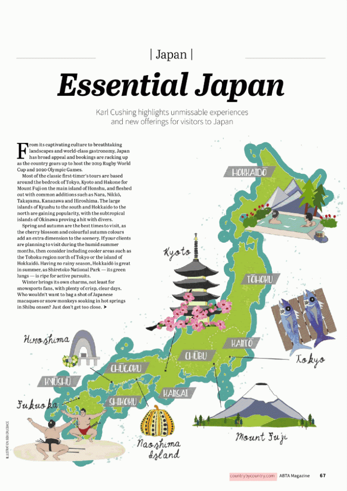 Illustrated map of Japan