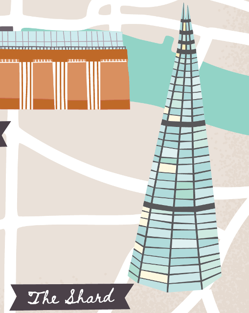 London-illustrated-Map-print-detail