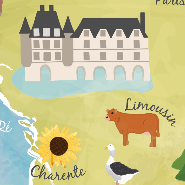 Illustrated maps of France