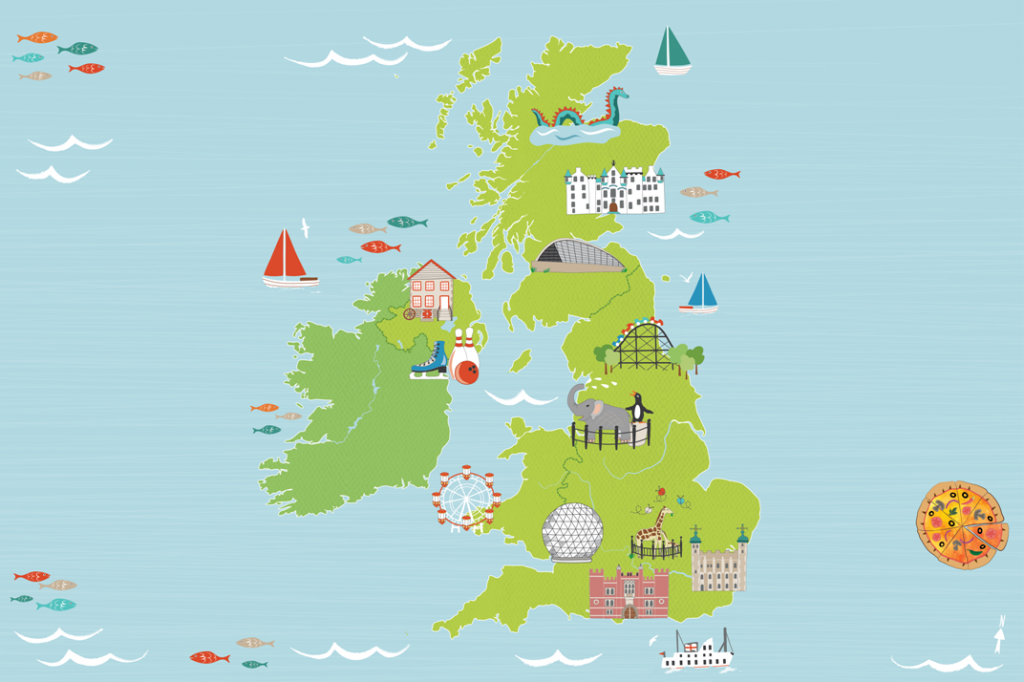 illustrated map of Great Britain Tesco Uk Map