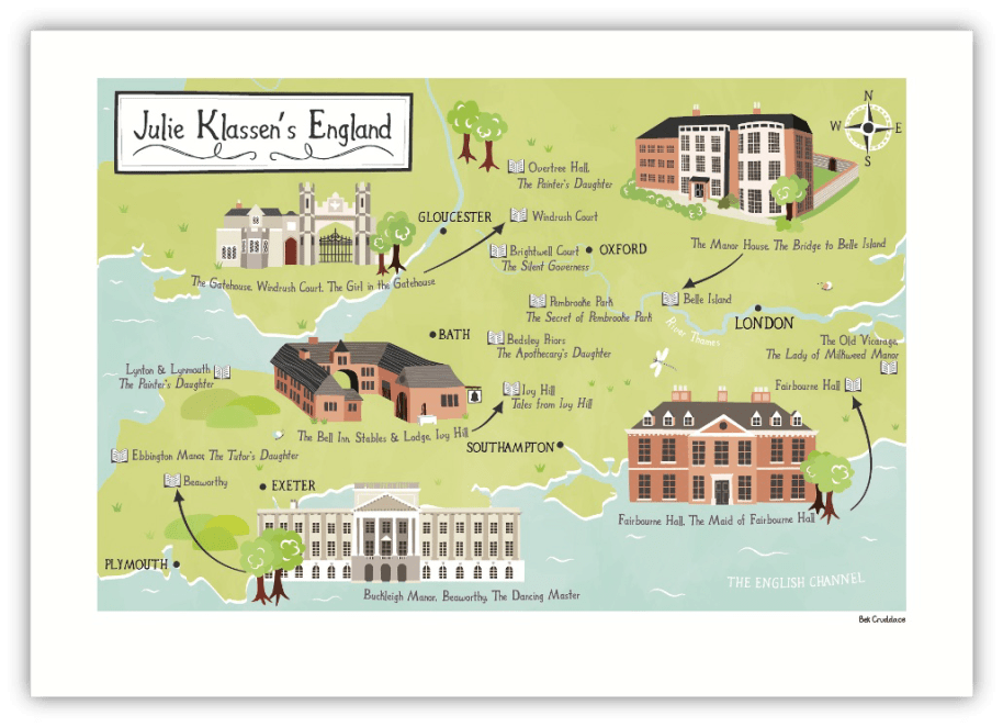 Julie Klassen's England historical style Map