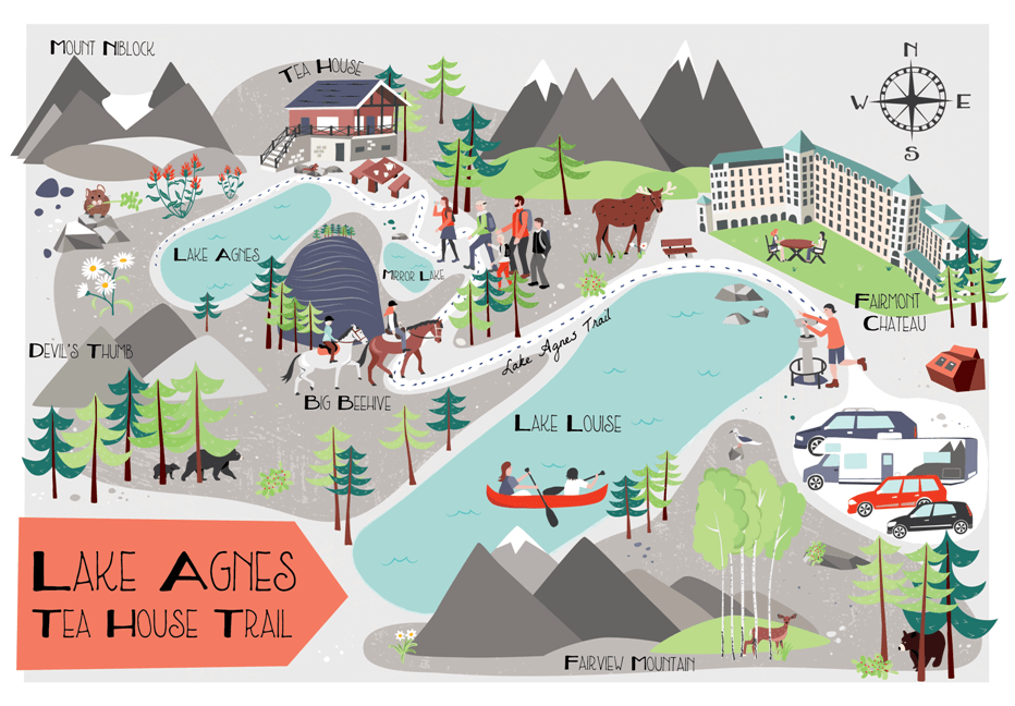 Lake Agnes Tea House Hike Map