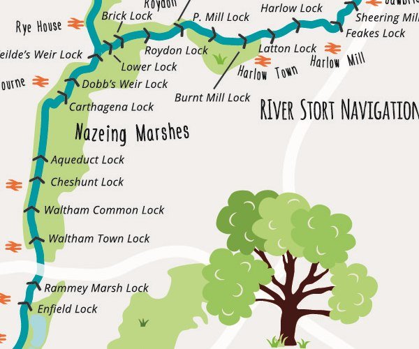 London Canal network map detail