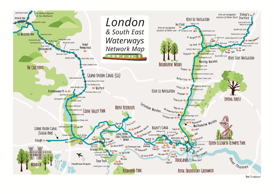 London waterways Canal network map 