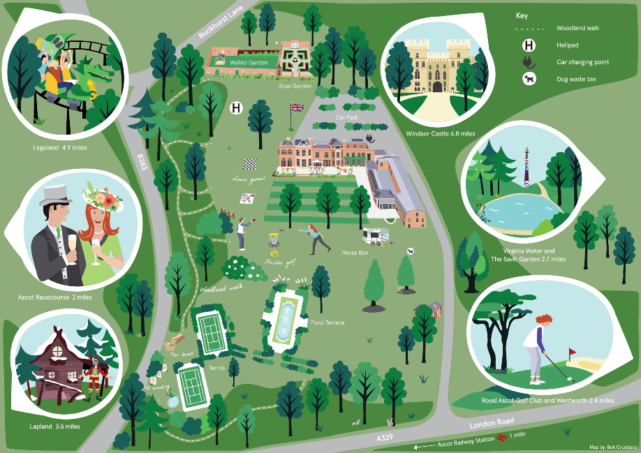 Royal Berkshire hotel grounds Map