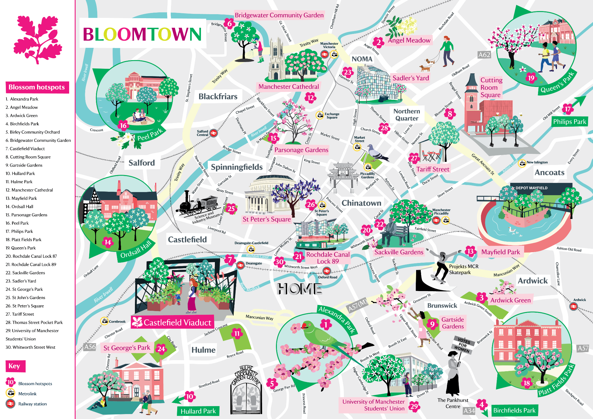 Manchester #blossomwatch map