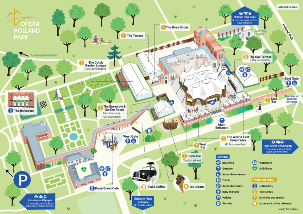 Opera Holland Park Visitor Map by Bek Cruddace